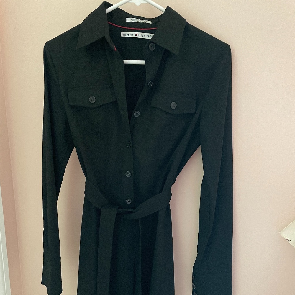 Black Long Sleeve Shirt Dress